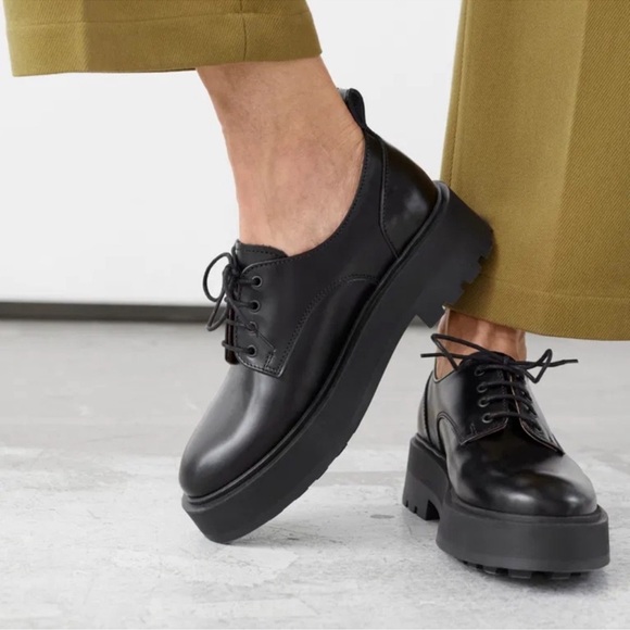 & Other Stories Chunky Leather Oxfords | Black | Size US 6.5 / EU 36 | GUC - Picture 17 of 17